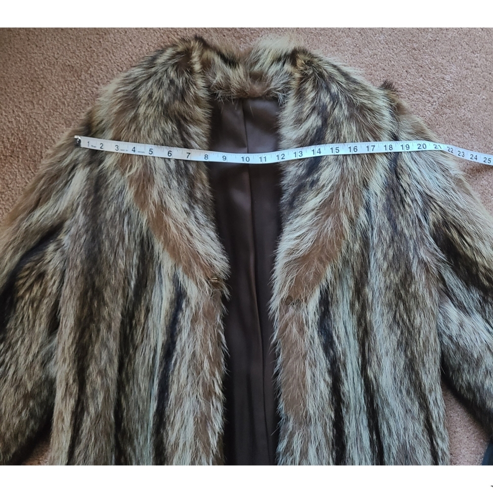 Vintage Genuine Raccoon Fur Long Coat - Picture 8 of 9